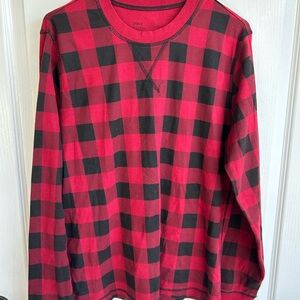 Men’s/Unisex Pact Organic Cotton Red and Black Christmas Pajama SET.